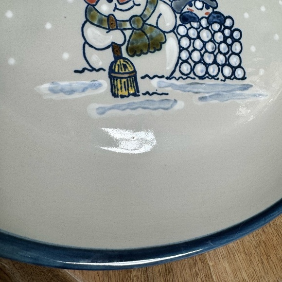 RARE VINTAGE LOUISVILLE POTTERY SNOWMAN SERVING PLATTER LIKE NEW - Picture 5 of 8